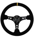 350mm Dark Wood Grain 3-Inch Deep Dish Steering Wheel