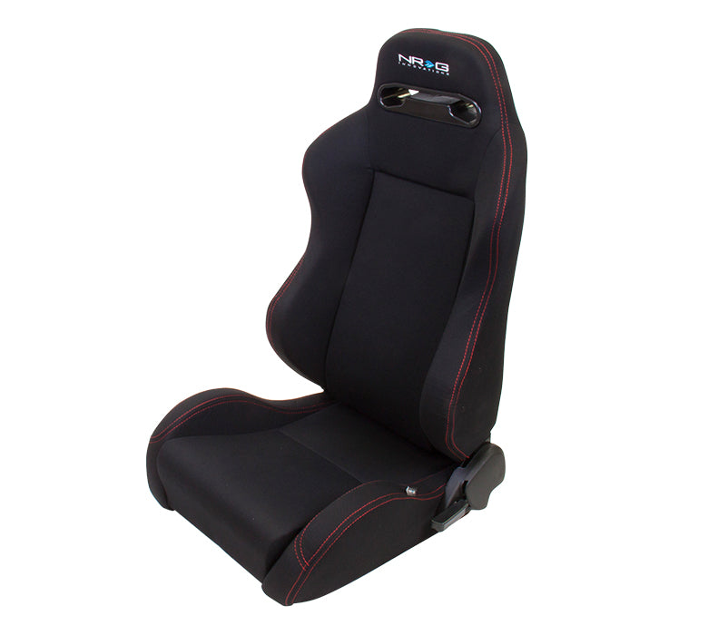 Reclinable Sport Seat with Red Stitching