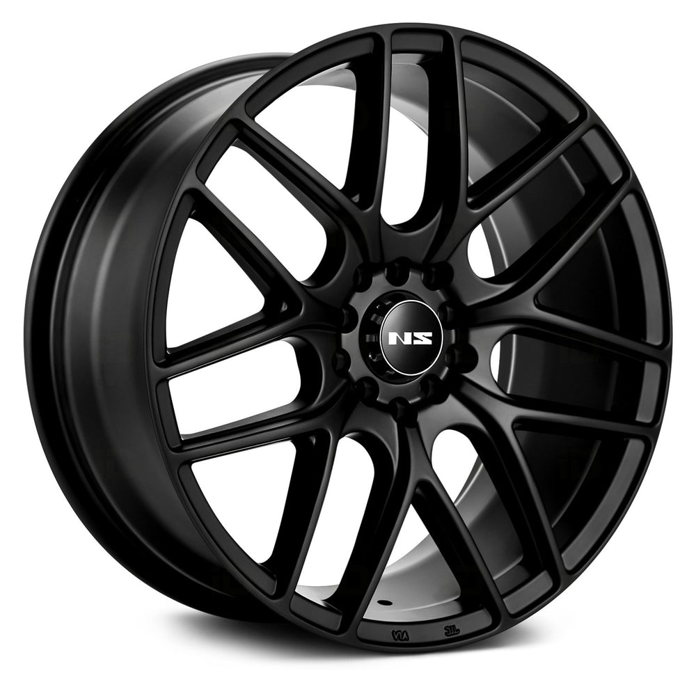 NS1502 18x8 +38 5x114.3/5x120 Matte Black Mesh 7-Spoke Wheel