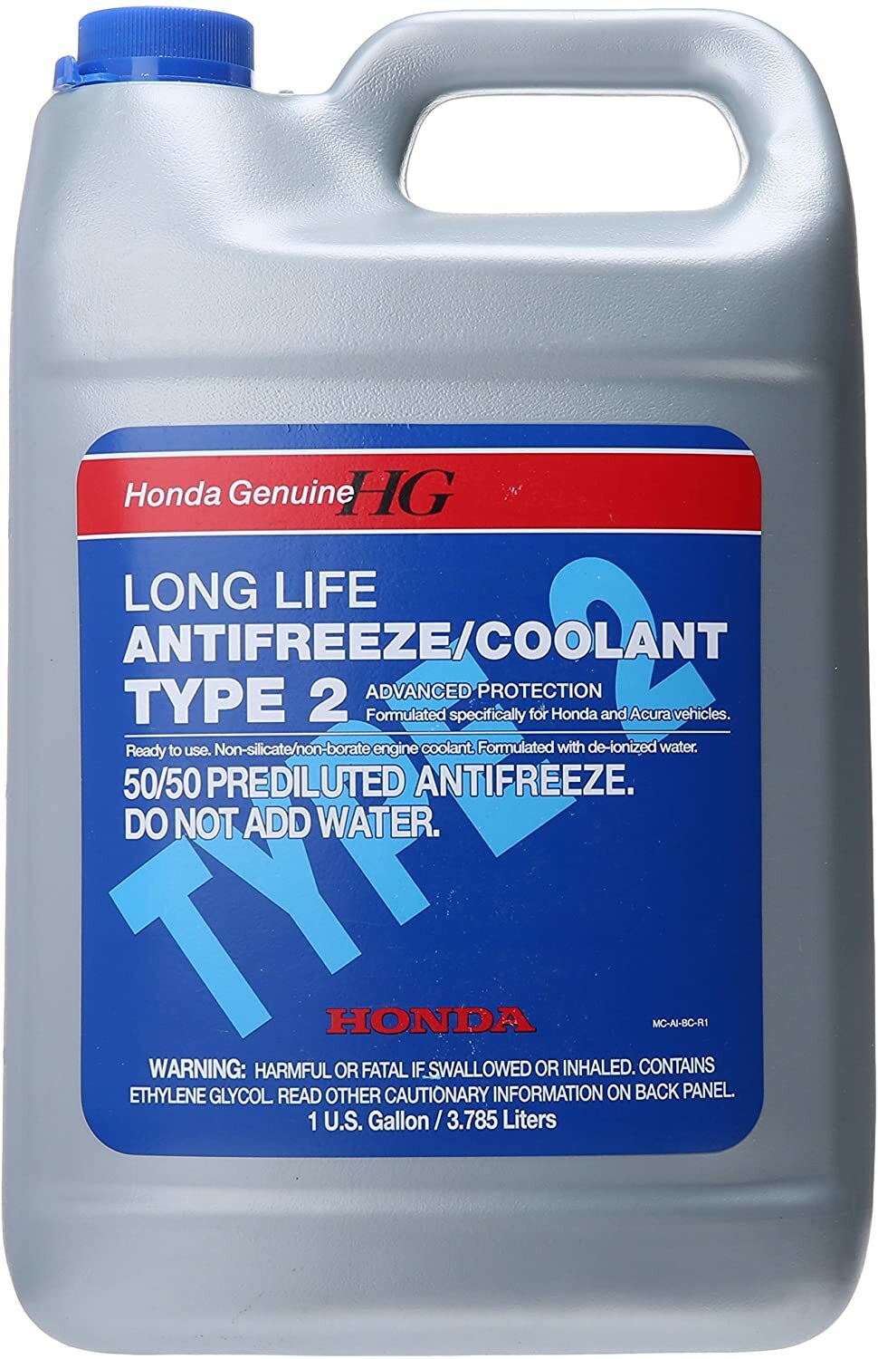 Type 2 Blue 50/50 Premixed Antifreeze Coolant, 1 Gallon
