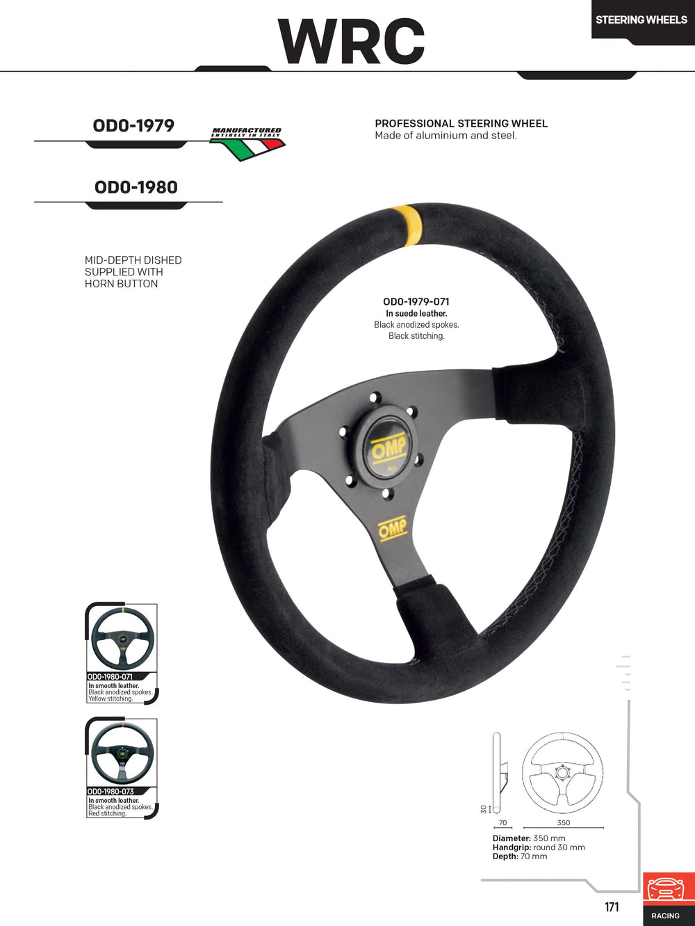 350mm Deep Dish Steering Wheel