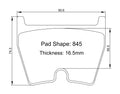 PBP845 Semi-Metallic Brake Pads