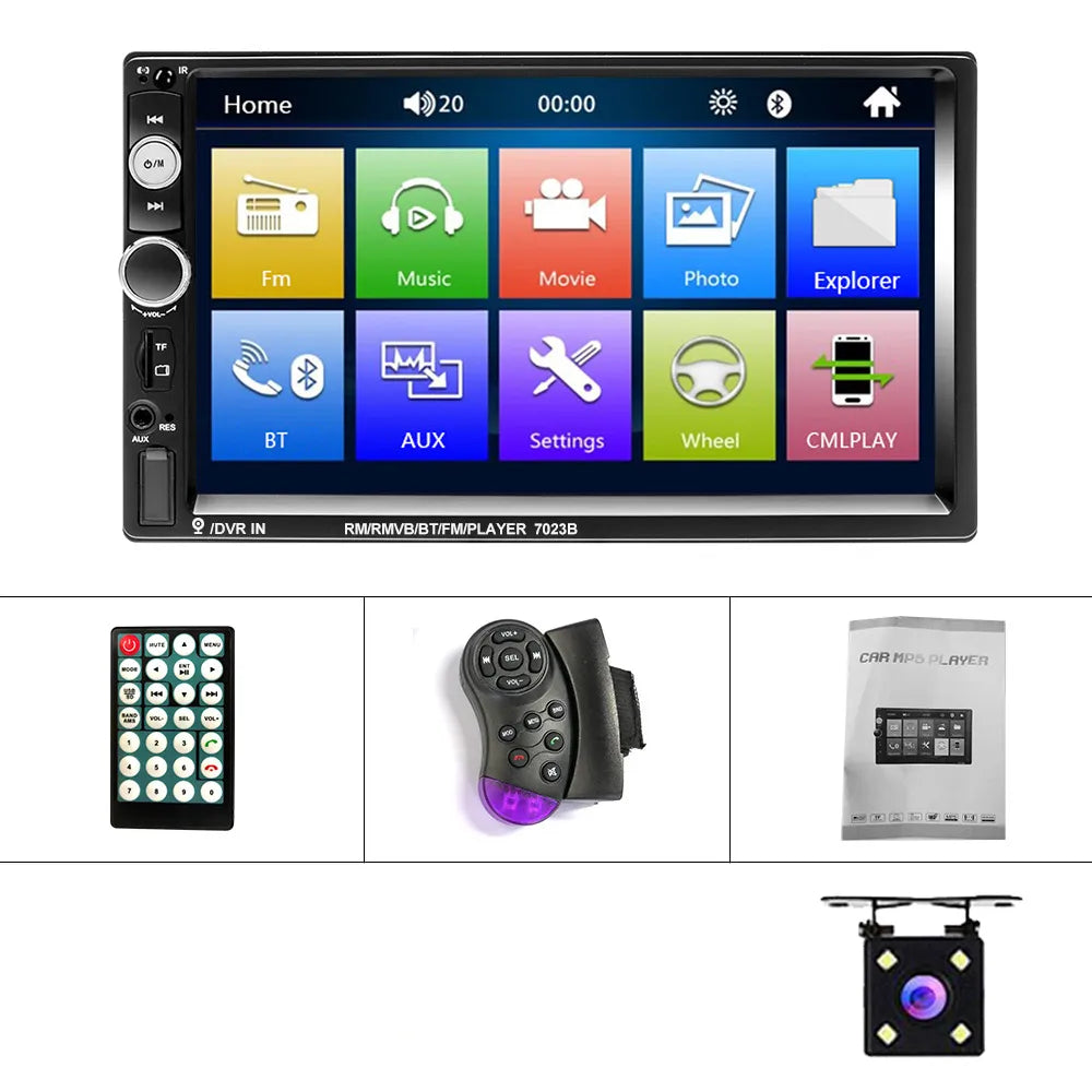 Car Stereo with 7-Inch Touchscreen, Backup Camera Input