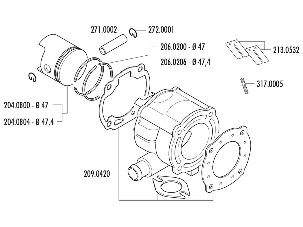 47mm Cast Iron Cylinder Kit