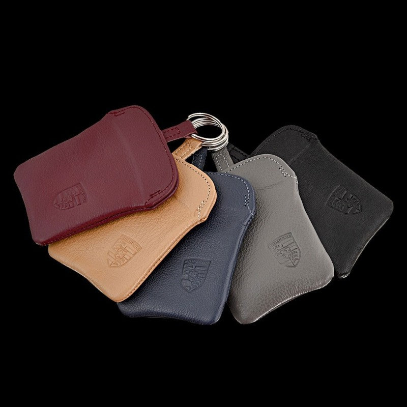 Handmade Leather Key Pouch with Embossed Crest