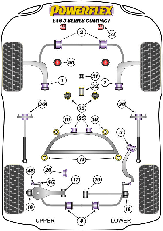 Front/Rear Control Arm Bushing Set
