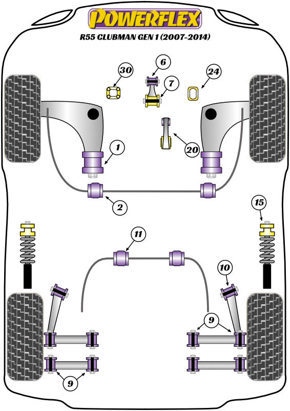 16mm Rear Sway Bar Bushing Set