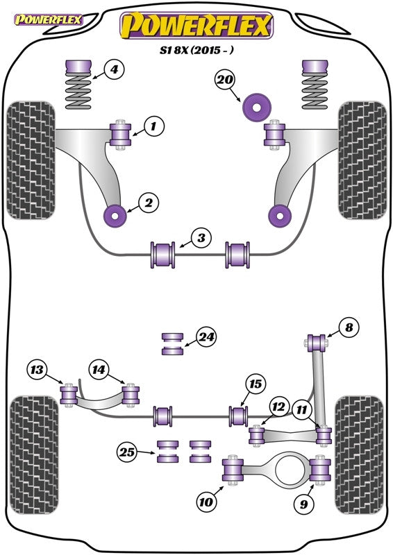 Rear Lower Link Outer Bushing Set