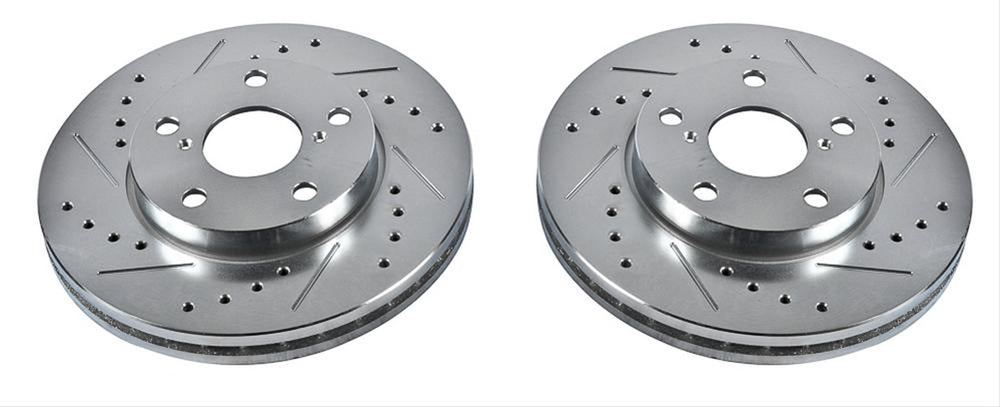 Front Performance Slotted and Drilled Brake Rotors
