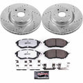 Front Brake Kit with Carbon-Fiber Ceramic Pads and Slotted Rotors