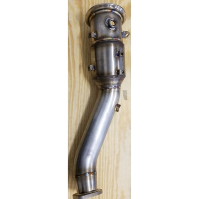 304 Stainless Steel High-Flow Catted Downpipe, 2.63-Inch