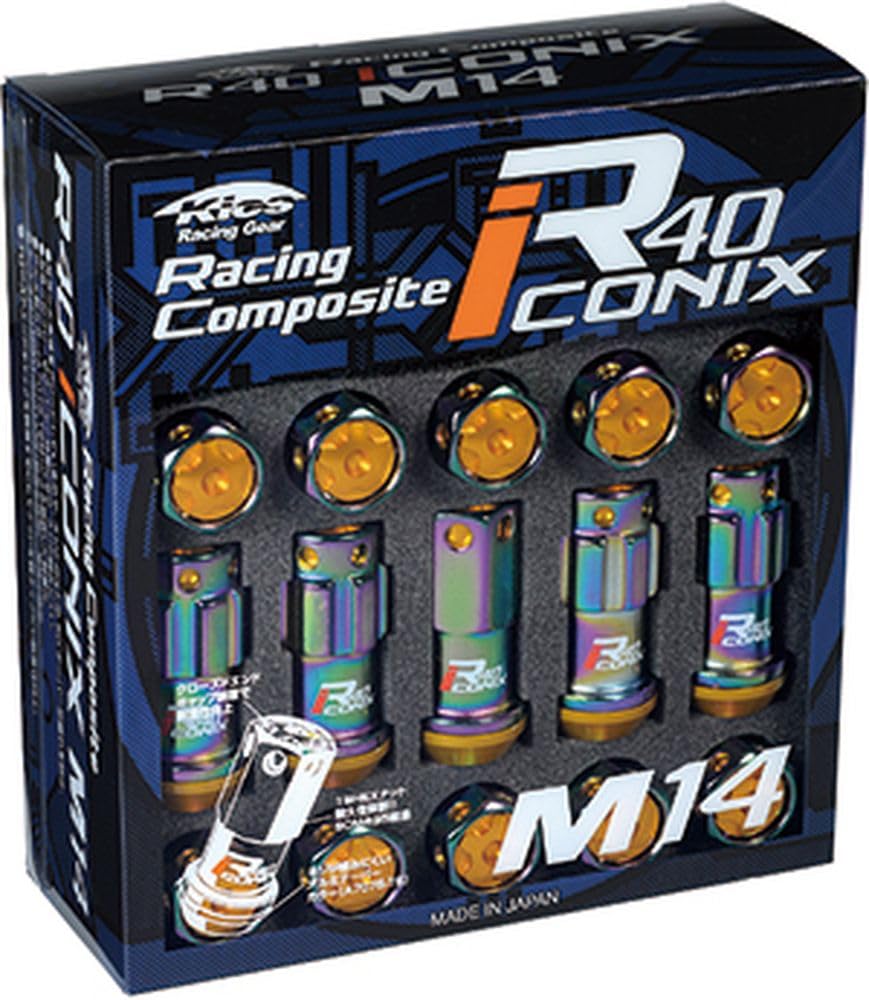 20-Piece Lug Nut Set M14xP1.25 Black/Red