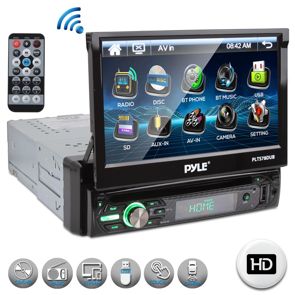 7-Inch Touchscreen DVD Receiver with Bluetooth and Backup Camera Support