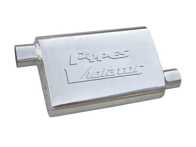 14-Inch Muffler, 2.5-Inch Offset Inlet/Outlet, 409 Stainless