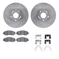 Cross-Drilled & Diamond-Slotted Brake Rotor and Pad Kit