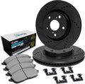 Front Brake Kit with Cross-Drilled Slotted Rotors