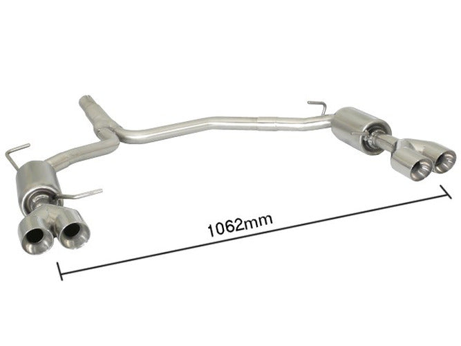 Stainless Steel Rear Silencer, 2x80mm Round Sport Line Staggered