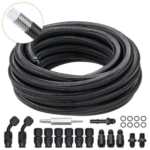 6AN 25-Foot Stainless Steel Braided PTFE Hose