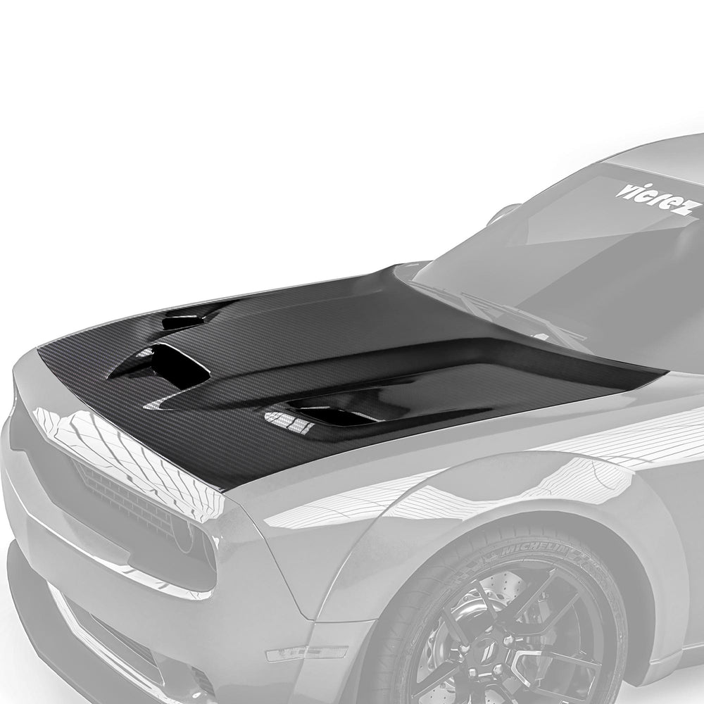 Hellcat Style Carbon Fiber Hood Scoop
