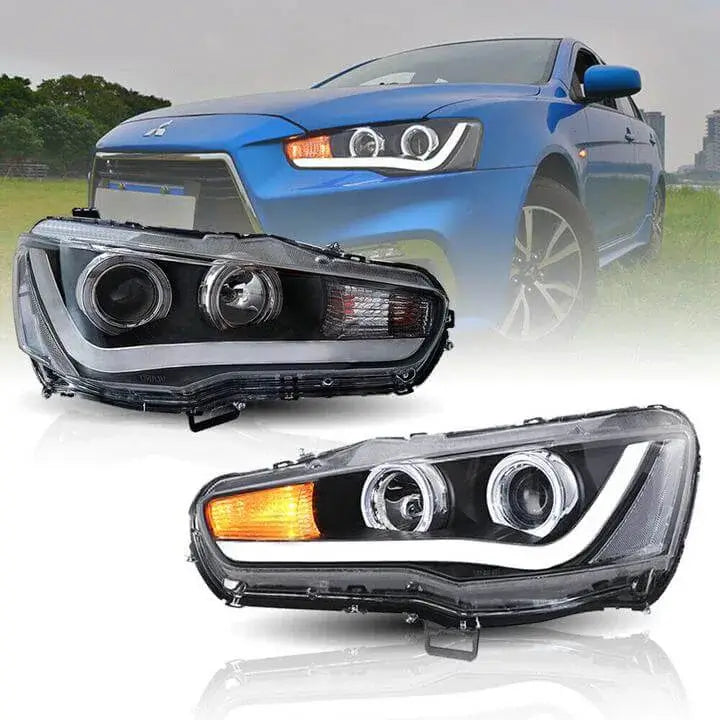 Projector LED Headlight Assembly w/ Sequential Turn Signals