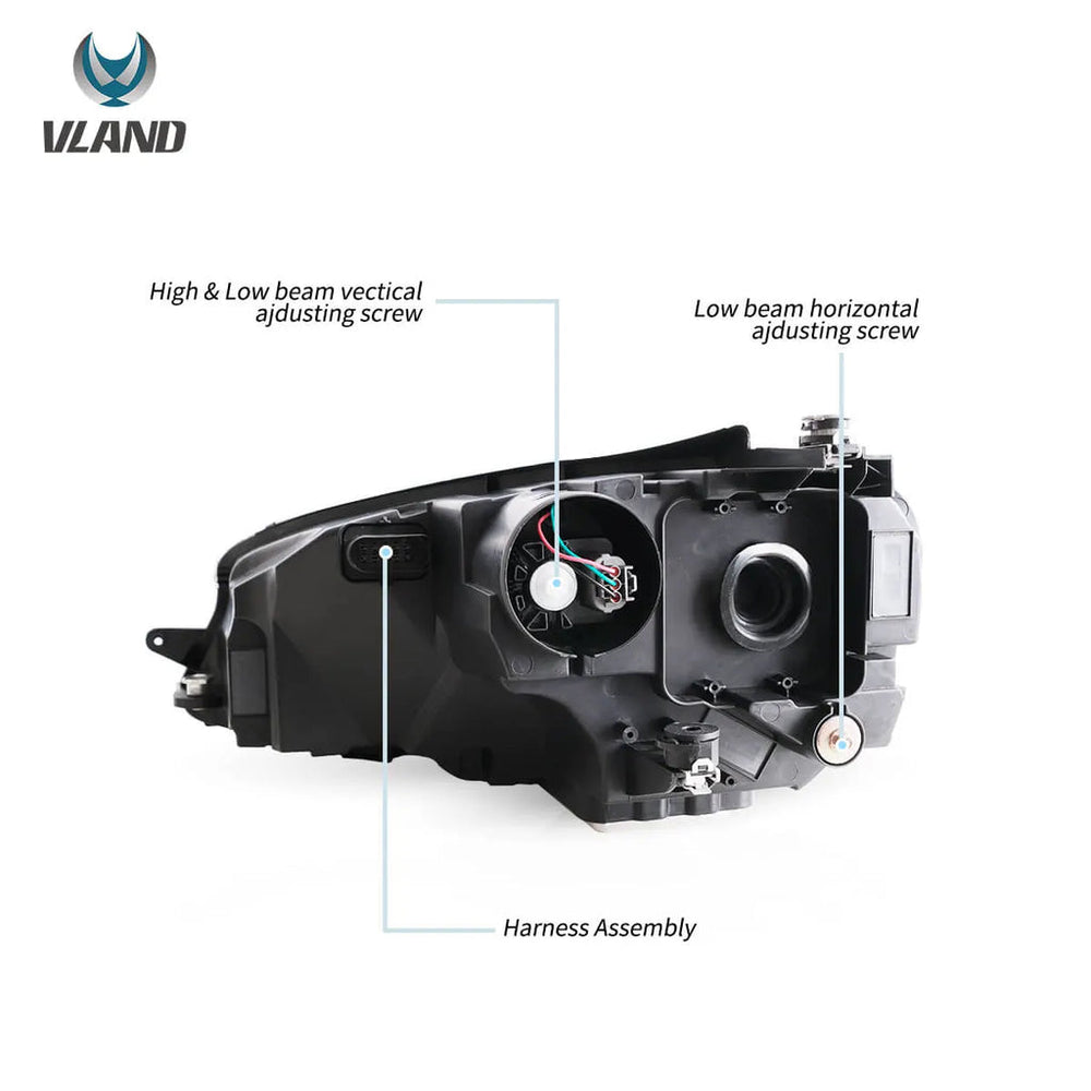 MK7.5 Style Projector Headlights, Black Housing