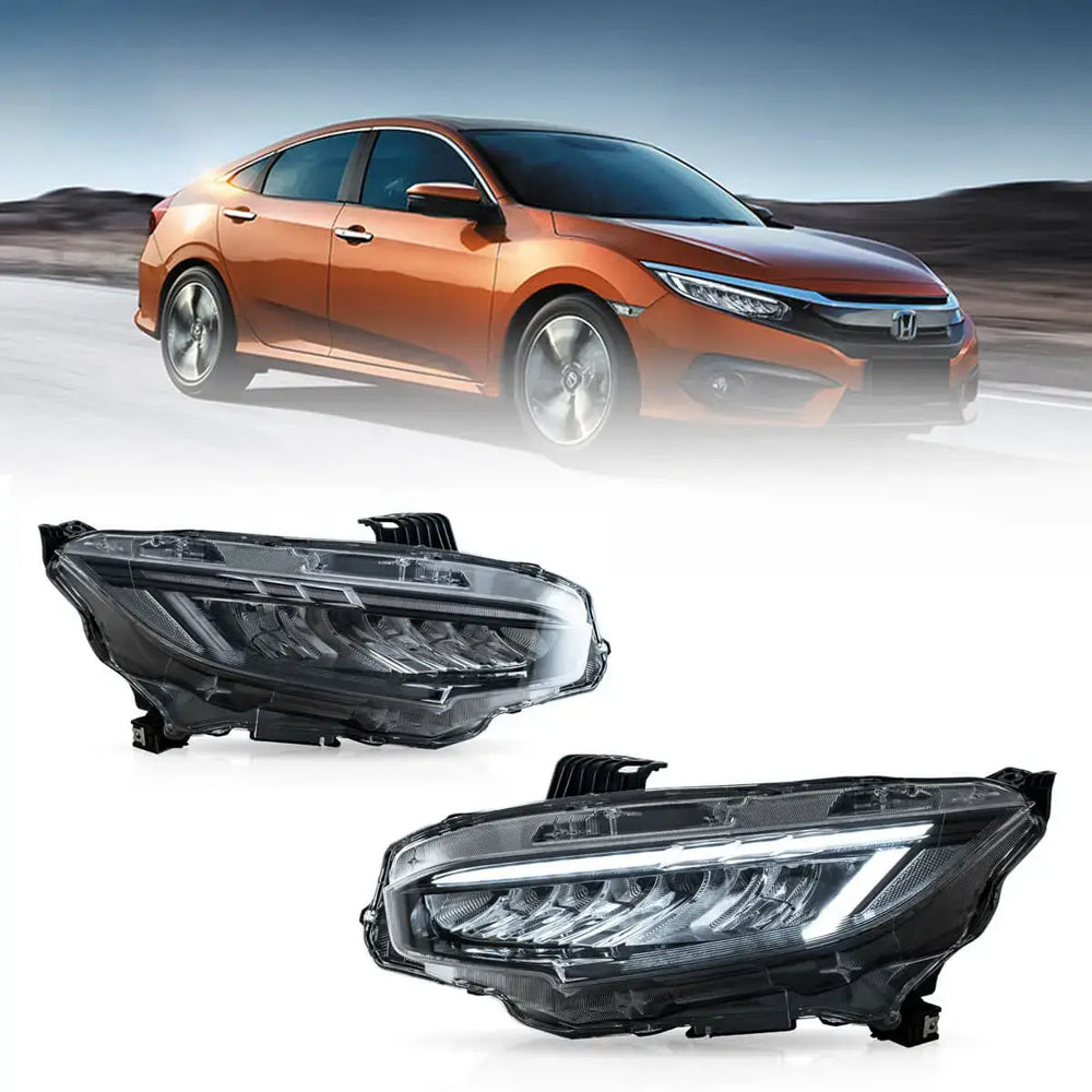LED Headlight Assembly, Smoked Lens, Black Housing