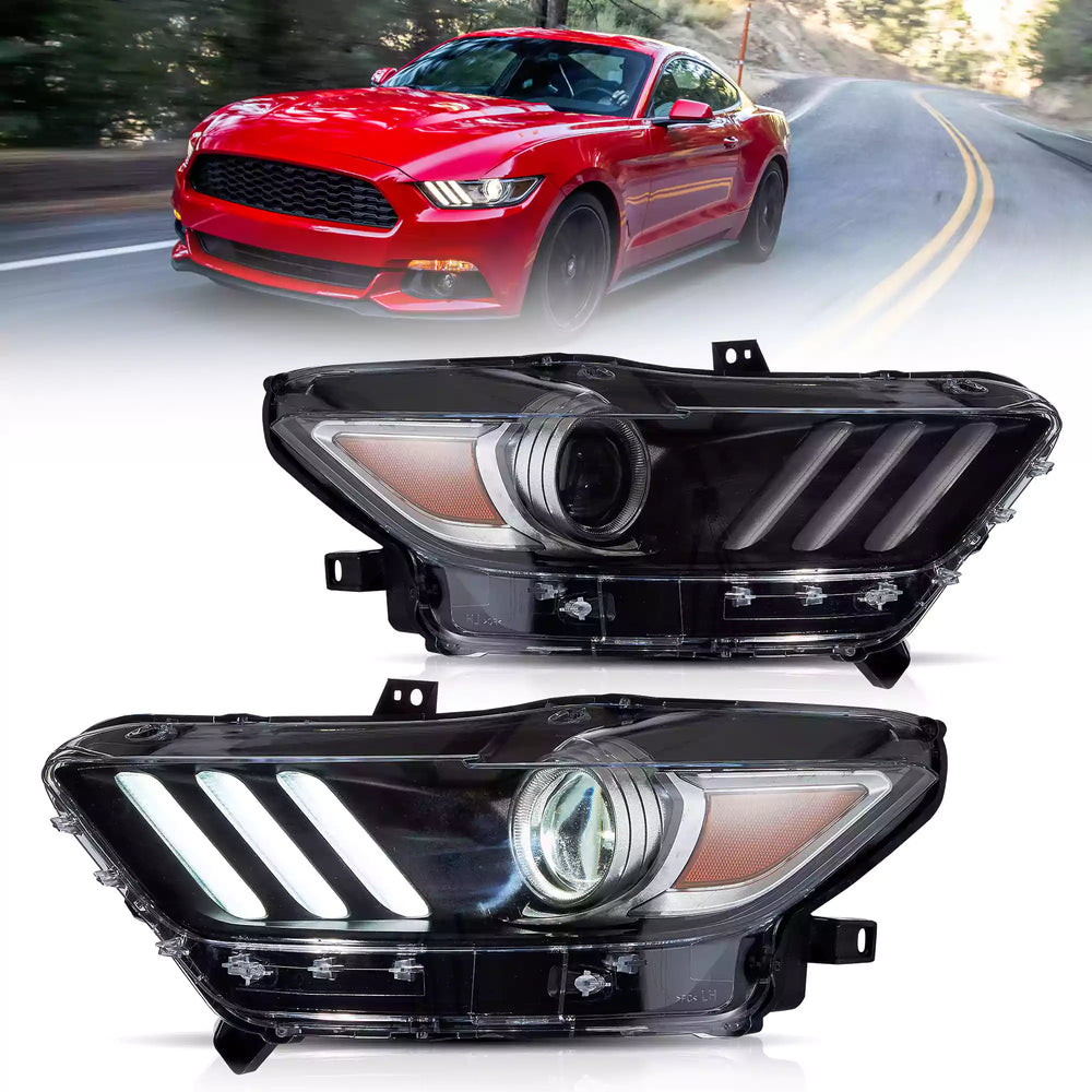 LED Projector Headlights Black Smoked