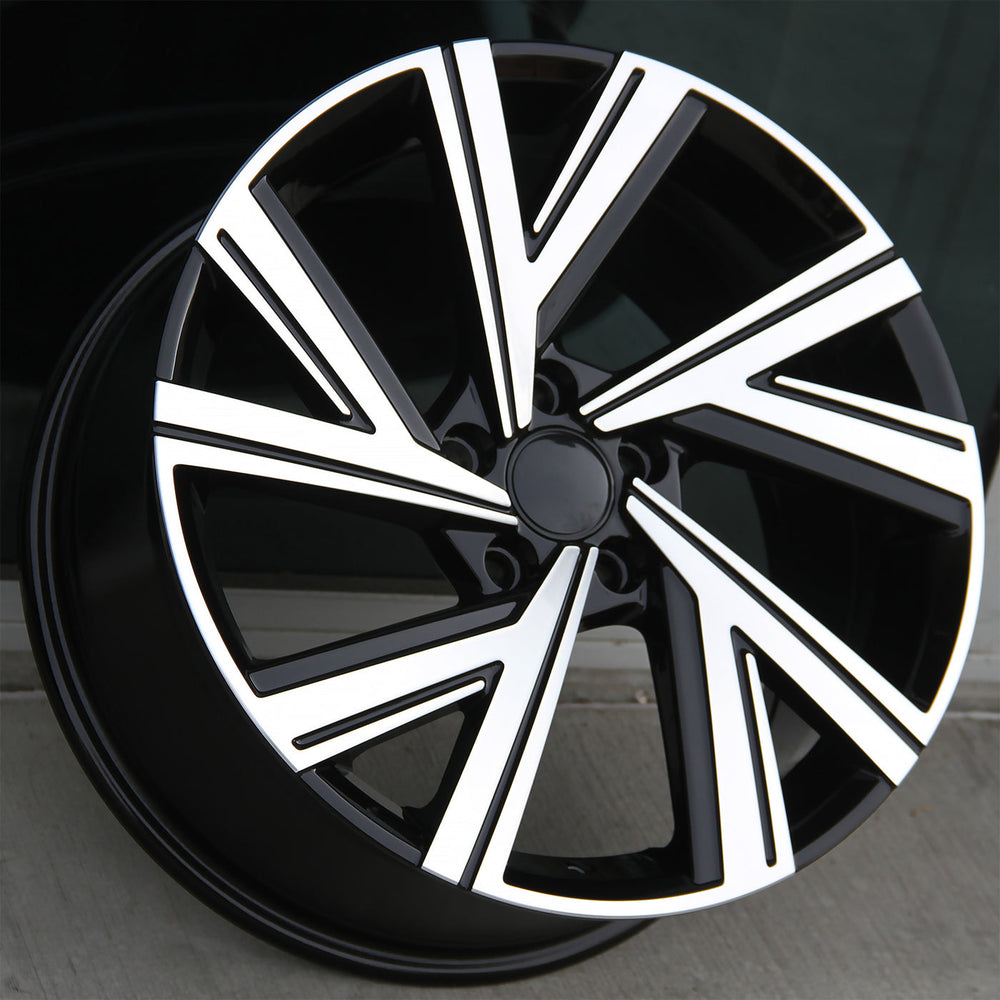 5885 18x8.0 +45mm 5x112 Gloss Black Machined Face Wheel