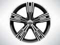 19-Inch 5-Multi Spoke Black Diamond Cut Alloy Wheel