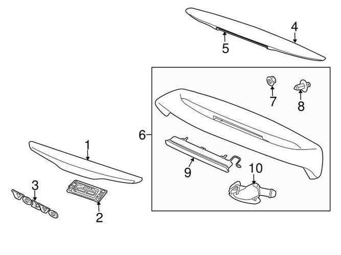 Roof Spoiler Assembly, Passion Red