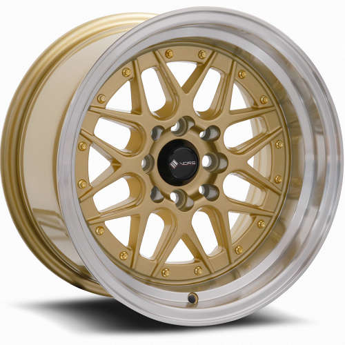 VR7 16x8 +20 Gold Machined Lip Mesh Spoke