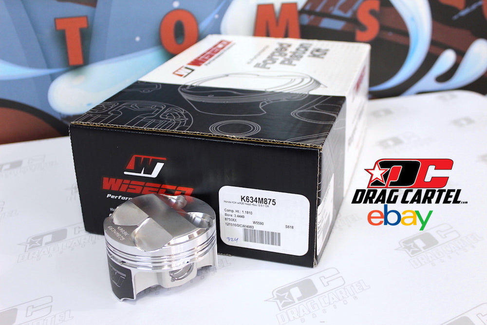 K634M875 Forged Dome Piston Set, 3.445" Bore, 12.89:1