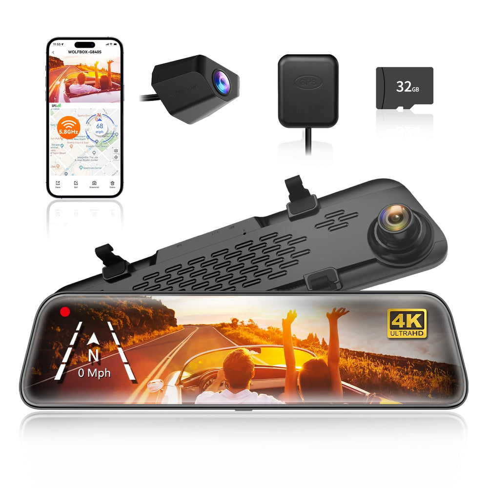 G840H 12-Inch Wi-Fi Rear-View Mirror Dash Cam