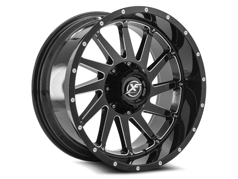 XF-216 8-Lug Gloss Black Steel Milled Wheel