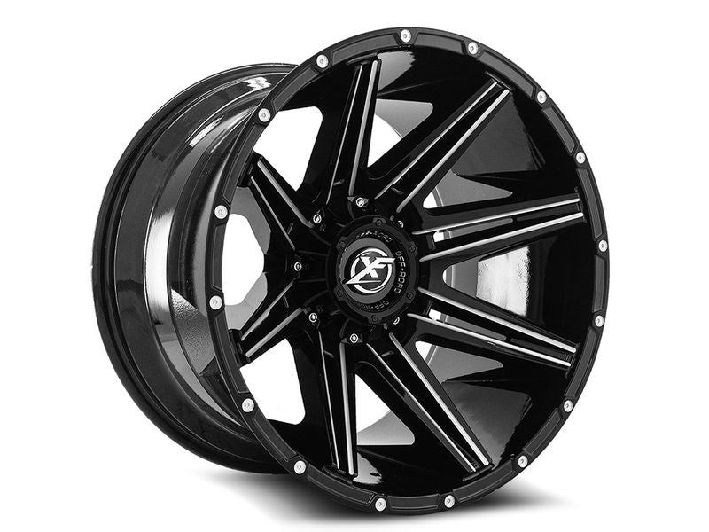 XF-220 20x12 Gloss Black Milled Wheel