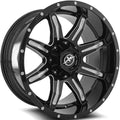 XF-215 20x10 Gloss Black/Black Chrome Wheel