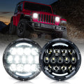 7" Round Black Projector LED Headlights