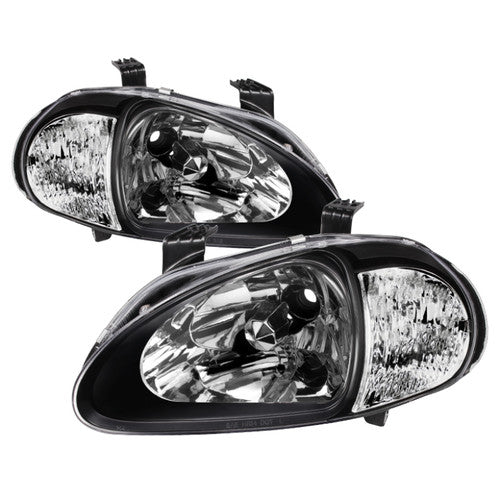 Crystal Headlight Assembly, Black Lens