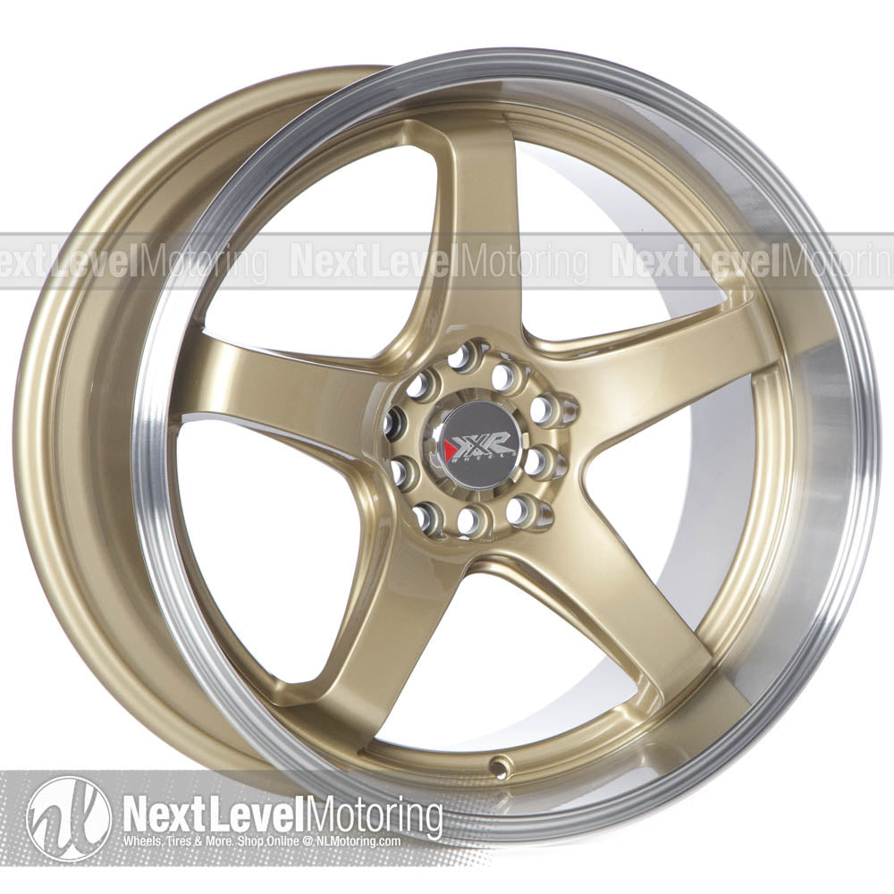 18x10 +25mm 5x100/114.3 Hyper Gold Machined Lip Wheel
