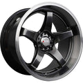 555 Chromium Black with Machined Lip Wheel