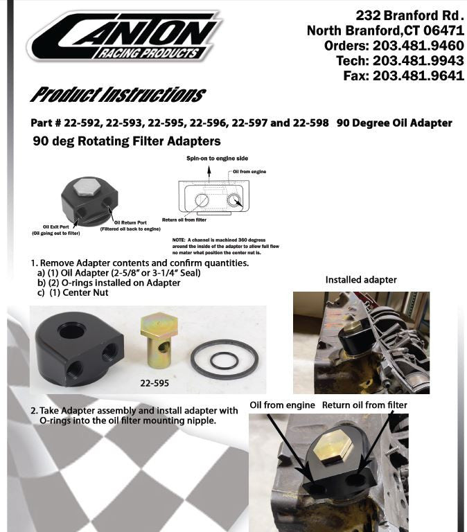 Oil Filter Relocation Kit