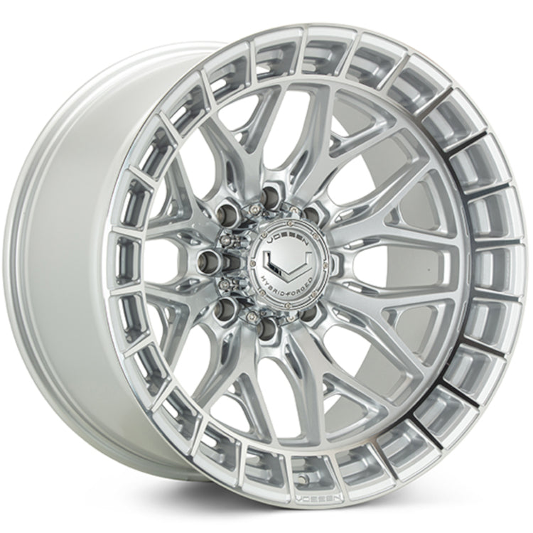 Vossen HFX-3 22x10 - 8x180 - ET18 - Super Deep Face - 124.3 - Silver Polished Wheel