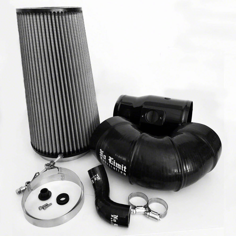 No Limit 6.4 PowerStroke Cold Air Intake Polished Dry Filter for Mod Turbo 5.5 Inlet 64CAIPD55