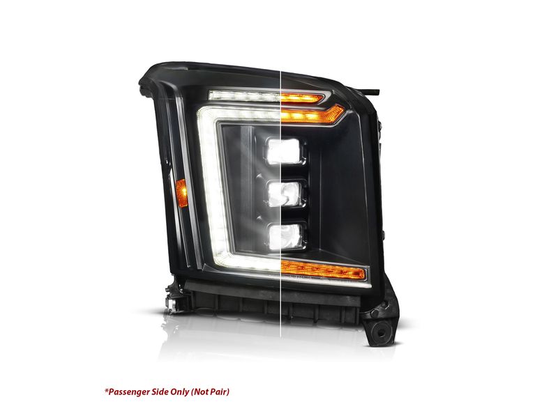 ANZO 22-26 Chevy Silverado 1500 Z-Series LED Projector Headlight - Black Full- Passenger Side