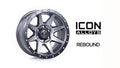 ICON Alloys Rebound SLX, Charcoal, 17 x 8.5 / 6 x 5.5, 0mm Offset, 4.75" BS