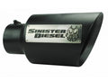 Sinister Diesel Dual Wall Exhaust Tip W/ Angle Cut (5in. to 8in.) - Black