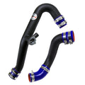 HPS Performance Black Intercooler Hot Charge Pipe and Cold Side with Blue Hoses 15-17 Ford Mustang Ecoboost 2.3L Turbo