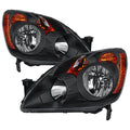 HEADLIGHTS MATTE BLACK HOUSING CLEAR LENS JAPAN BUILT ONLY - NO BULBS INCLUDED
