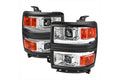 1500 PROJECTOR HEADLIGHTS WITH BLACK TRIM CHROME HOUSING CLEAR LENS AND AMBER REFLECTOR WITH SEQUENTIAL TURN SIGNAL