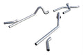 Crossmember Back w X-Pipe Exhaust System 55-57 Tri-Five Chevy Split Rear Dual Exit 2.5 in Intermediate And Tail Pipe Turbo Pro Mufflers Hardware Incl Tip Not Incl Pypes Exhaust